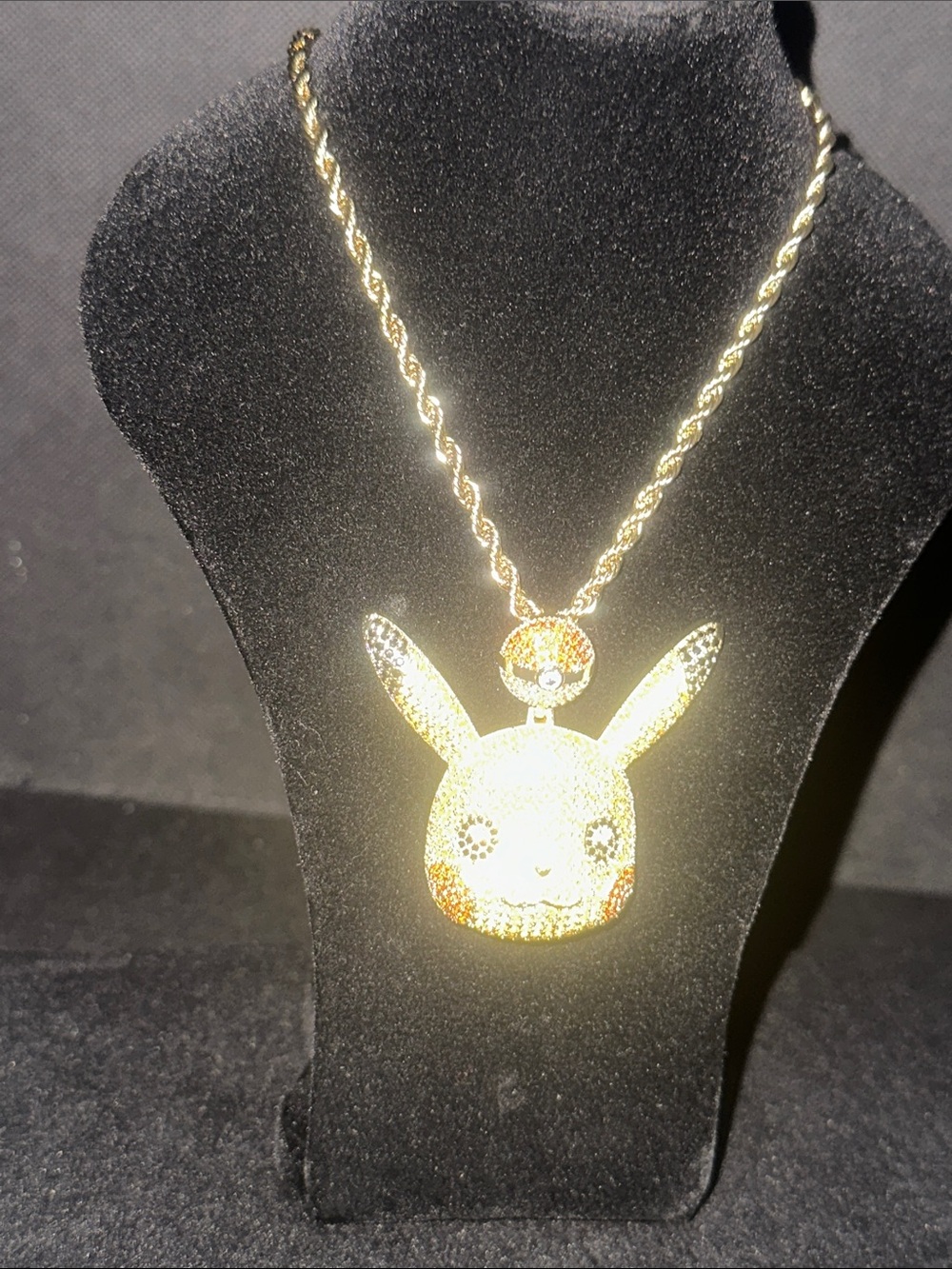 Gold Pikachu-Inspired Pendant Necklace - Gold